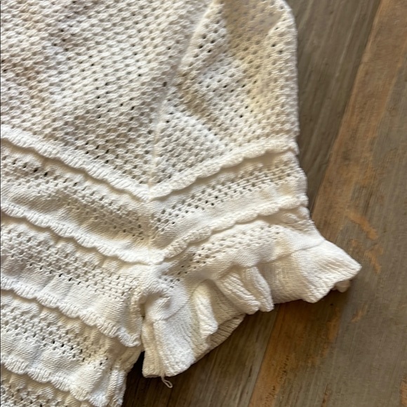 Bailey 44 White Crew Neck Smocked Short Sleeve Stretchy Tee Size: Small (S) - Picture 9 of 15